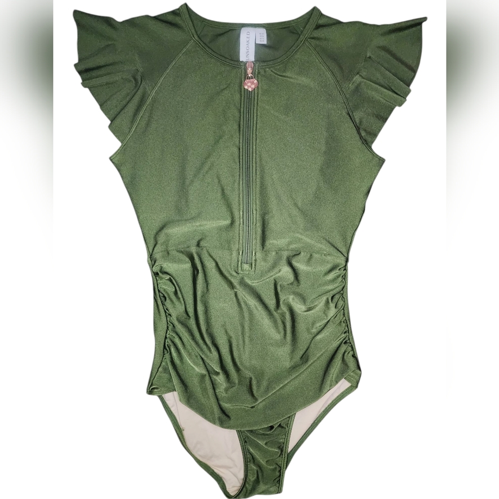 Sunsoaked Janie Ruffle Sleeve Sun Suit, Womens 6